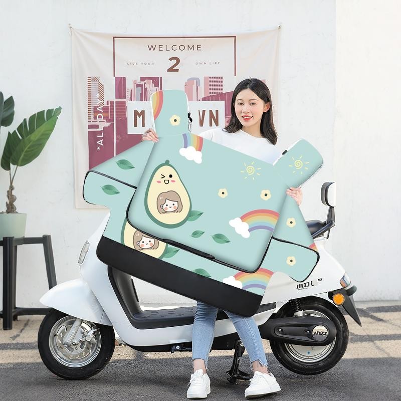 电动车挡风被四季通用双面防水防风罩摩托电瓶车冬季加厚春秋防雨 - 图0