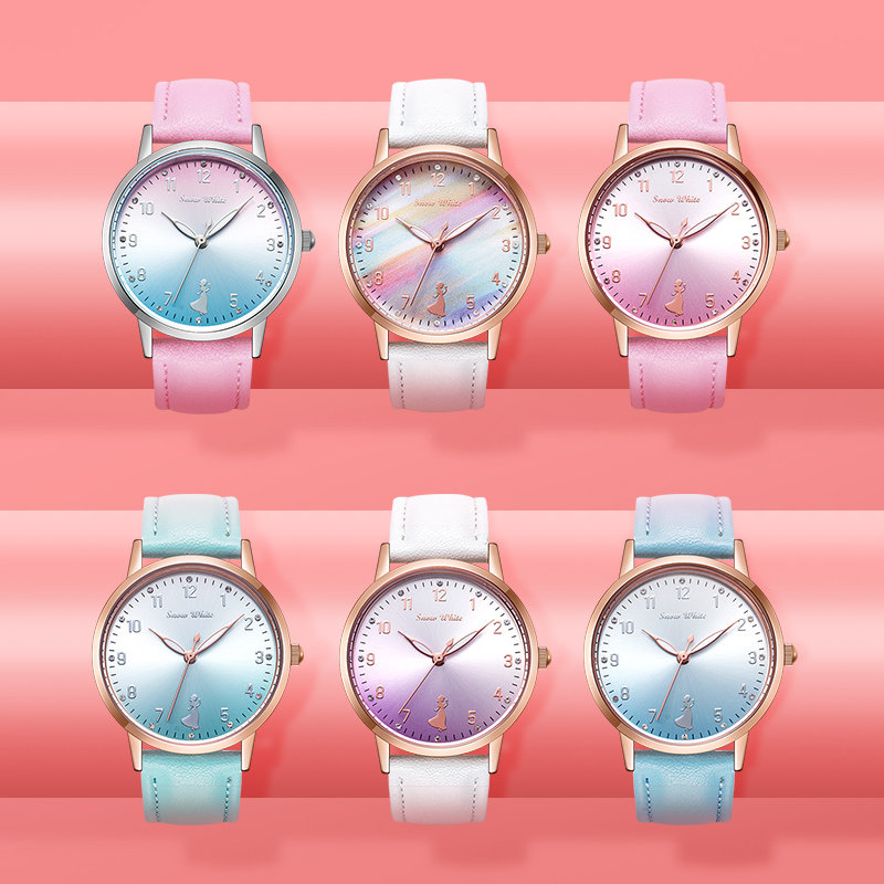 迪士尼儿童女学生女童指针式手表 童赞手表国产腕表