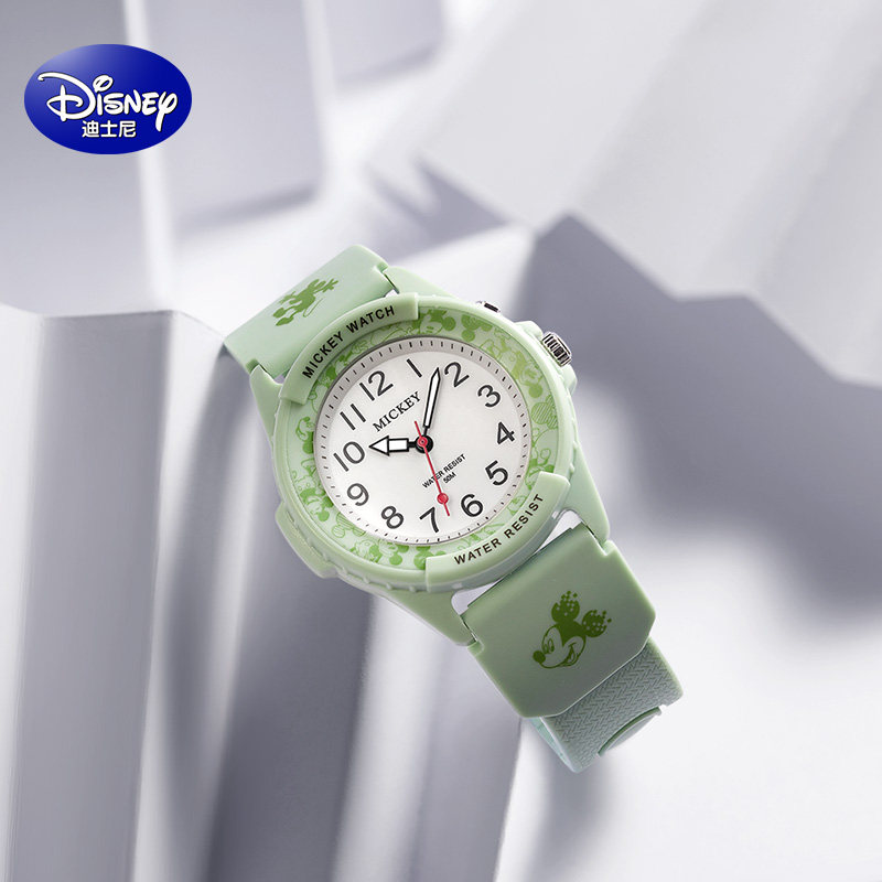 迪士尼女孩指针式防水夜光女石英表 童赞手表国产腕表