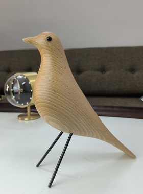 伊姆斯实木小鸟桌面摆件