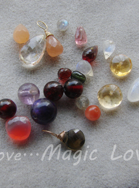 【Magic Love】天然原石黄晶碧玺月光石紫晶小珠子配件◎一组特价
