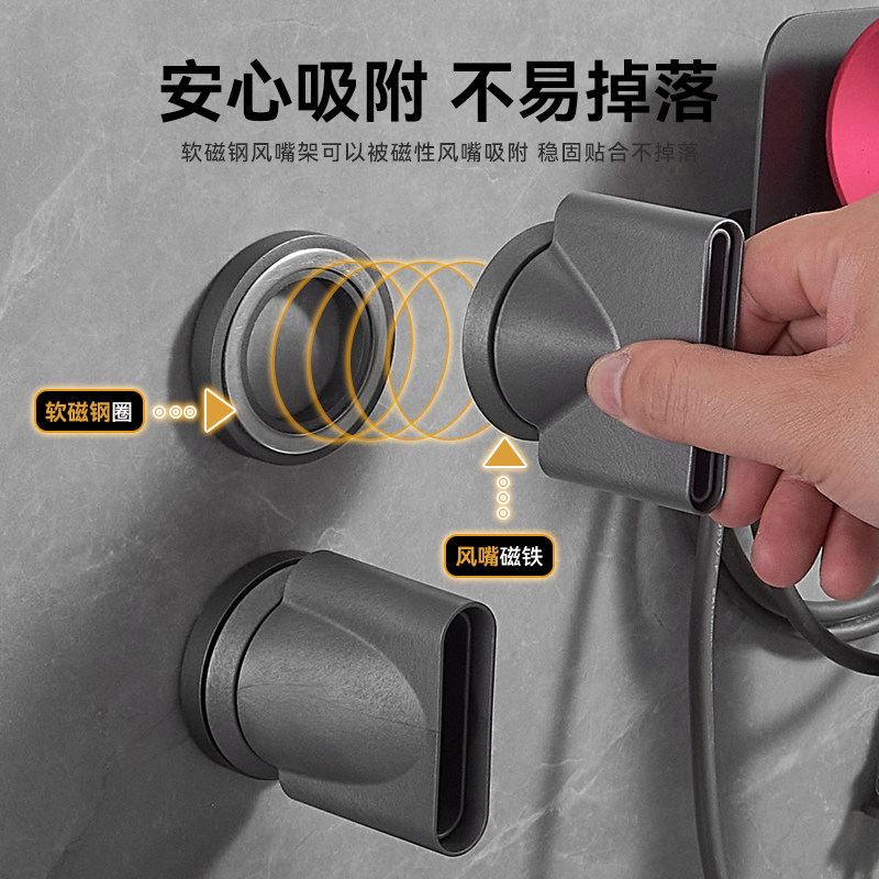 枪灰色吹风机置物架免打孔卫生间家用挂架放置架风嘴风筒支架浴室,淘宝优惠券,粉丝福利购,淘宝优惠卷