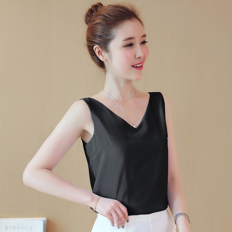 内搭女宽松雪纺外穿无袖简约的西服 怡情姿背心吊带