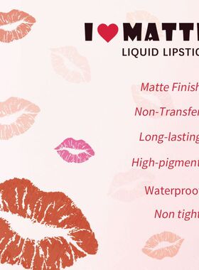 跨境外贸唇釉/唇彩无logo哑光水雾不沾杯不掉色lipstick唇釉