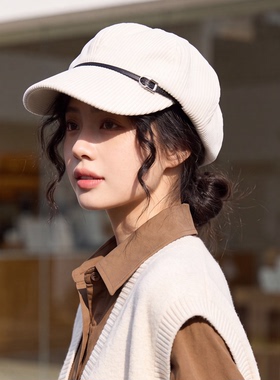 秋冬英伦复古针织贝雷帽女
