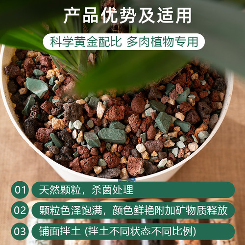 虹彩石多肉全颗粒土植物铺面石彩虹石兰花种植营养土麦饭石透气 - 图0