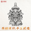 琢匠金兀术摆件甲胄手办桌面磁吸模型金属人仔工艺品玩具铜手把件