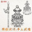 琢匠林冲手办桌面兵人模型铜摆件创意拆卸甲胄金属人仔玩具手把件