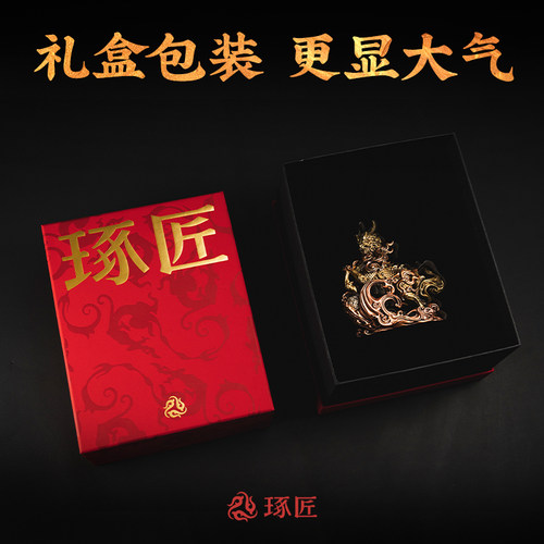 琢匠高档麒麟龙摆件办公室客厅桌面装饰工艺品中式送礼礼物银礼品 - 图3