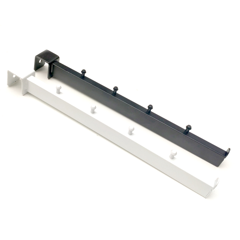 服装店卡方管挂钩挂钉前三后二正挂侧挂货架点挂黑色白色银色金色 - 图3