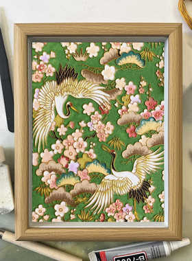 简单入门掐丝画diy摆画钉丝绕