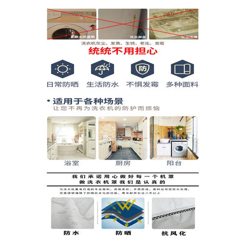 海尔EG8012B919GU1全自动8公斤滚筒洗衣机罩防水防晒通用隔热套子 - 图0