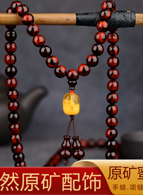 老料高密鸡血佛珠手链收藏品