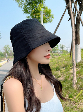 亚麻渔夫帽女夏季女夏薄