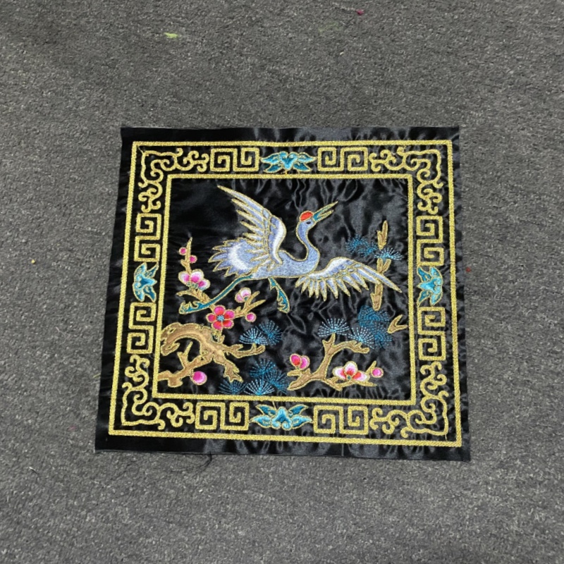 戏曲服装男清朝芝麻官武官前后补子服装配件国风刺绣配件绣片全套 - 图1