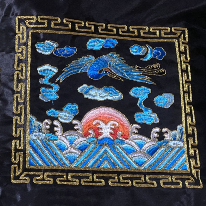 戏曲服装男清朝芝麻官武官前后补子服装配件国风刺绣配件绣片全套 - 图0