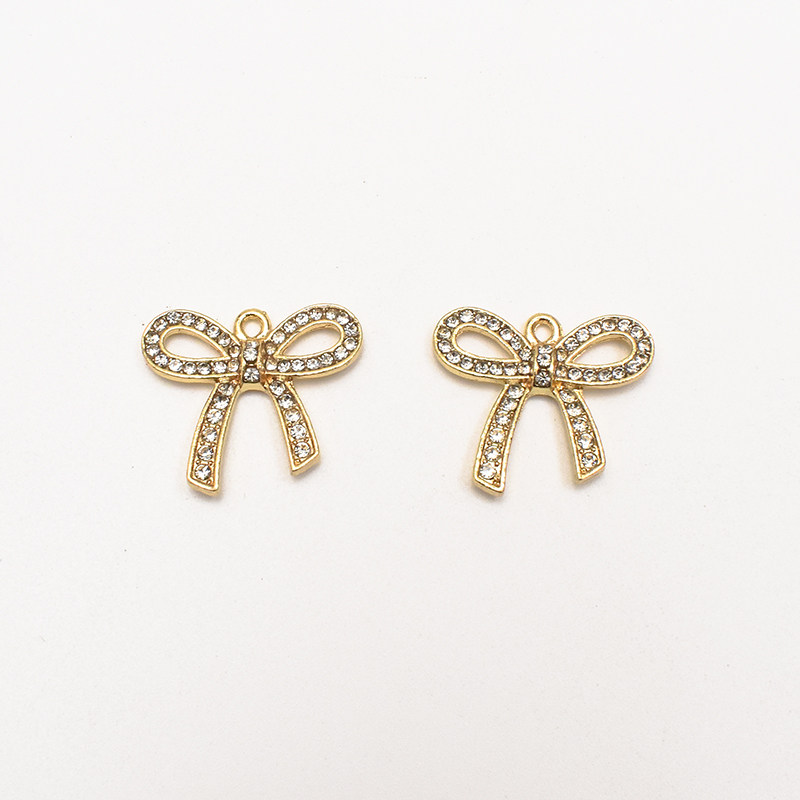 新款蝴蝶结钻石吊坠手链女钥匙扣diy挂件 合金挂镀饰品配件现货,淘宝优惠券,粉丝福利购,淘宝优惠卷