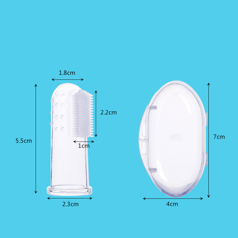 3支装婴儿乳牙刷宝宝软毛硅胶婴幼儿童舌苔清洁手指套刷0-1-2-3岁-图1
