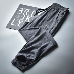 冰丝裤子男裤夏季薄款束脚卫裤速干运动裤