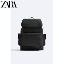 ZARA2023 Winter New Pint Mens Bag Black Pressed Rubber Explorer Backpack 3257220800