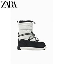 ZARA Winter New Pint Womens Shoes Ski Series Collage Thickened Snowy Boots Short Boots 2055310202