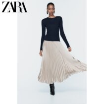 ZARA24 Spring New Products Womens Dress Silk Satin Texture Plexall Dress 2061373307