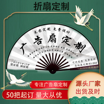 Specials to customize 10-inch advertising fan 8 inch printed silk cloth fannet red folding fan bifacial paper fan handle lettering