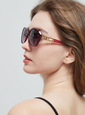 女式太阳镜防紫外线圆脸大框墨镜