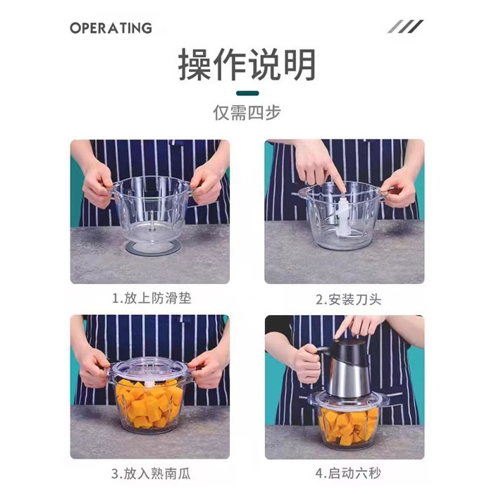 美菱绞肉机小型家用电动打肉机打蒜泥辣椒料MeiLing/美菱 ML-808 - 图0