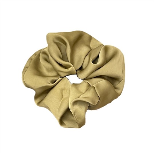 韩国牛油果绿绸缎褶皱猪大肠发圈高弹力发绳2022新款高端头饰发绳