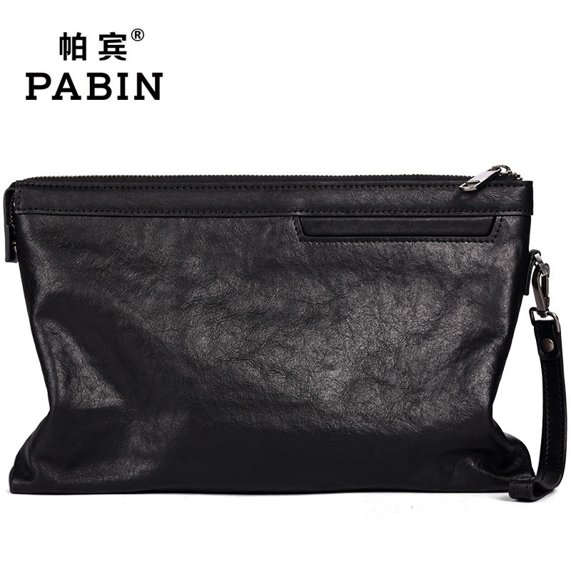 帕宾男真皮大容量信封包手抓包 帕宾男士包袋