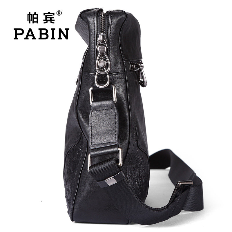 帕宾头层牛皮单肩包男休闲真皮韩版斜挎包软皮斜跨背包商务男包,淘宝优惠券,粉丝福利购,淘宝优惠卷