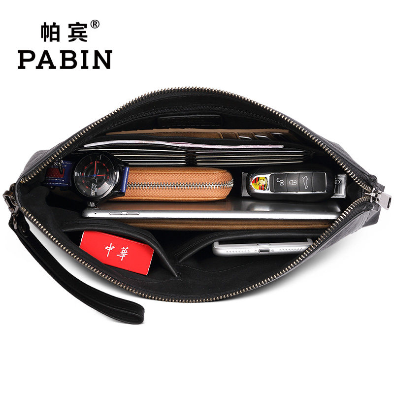 帕宾男真皮大容量信封包手抓包 帕宾男士包袋