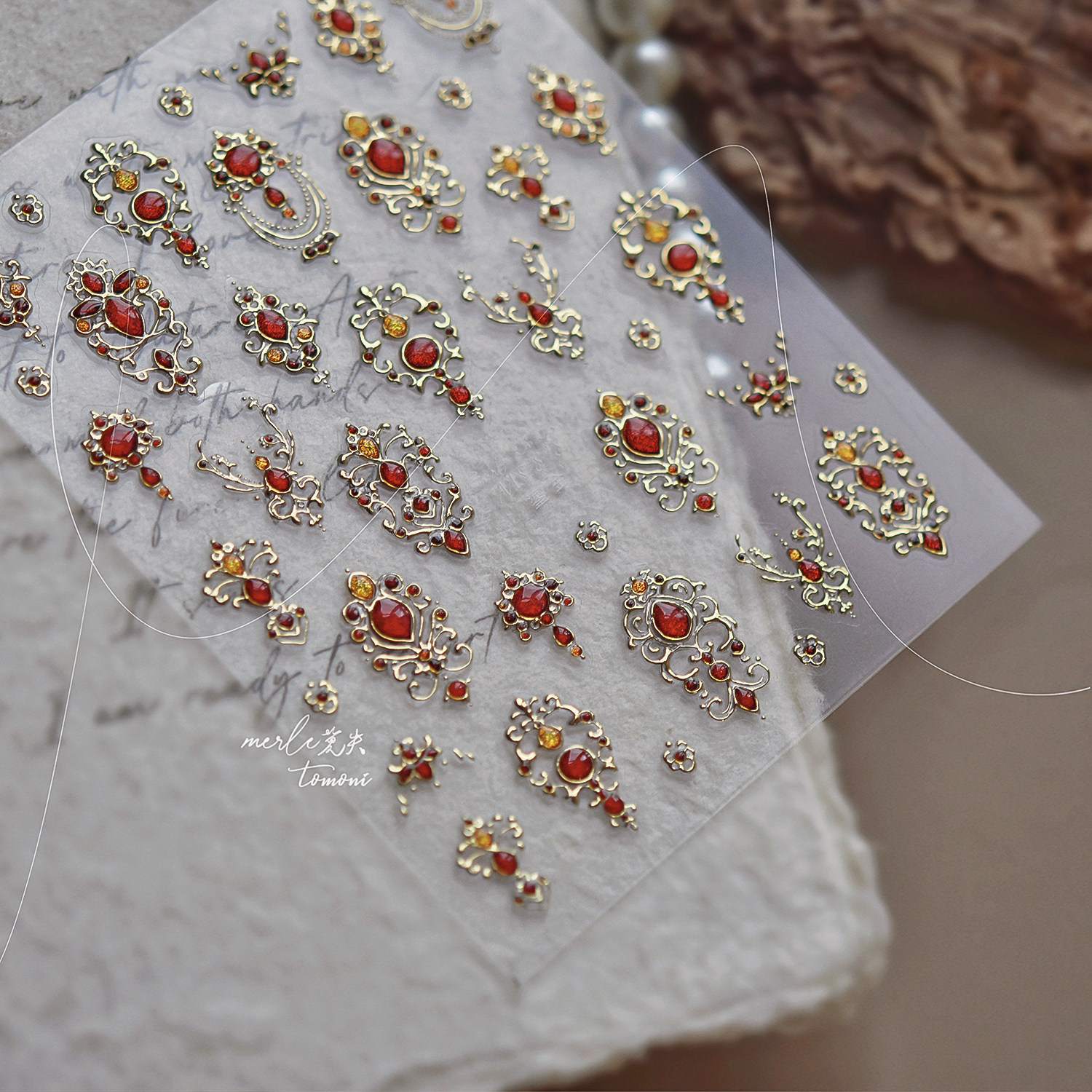 巴洛克权杖烫金美甲贴纸复古鎏金款奢华宝石品背胶指甲贴纸高级款,淘宝优惠券,粉丝福利购,淘宝优惠卷