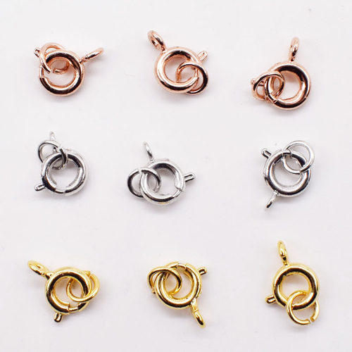 14K包金扣 DIY配件鱼尾扣 弹簧扣 龙虾扣圆扣 手链项链搭扣连接扣 - 图0