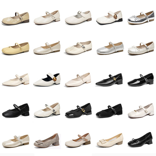 戈美其商场同款女鞋气质玛丽珍平底低跟单鞋浅口软底百搭外穿通勤 - 图3