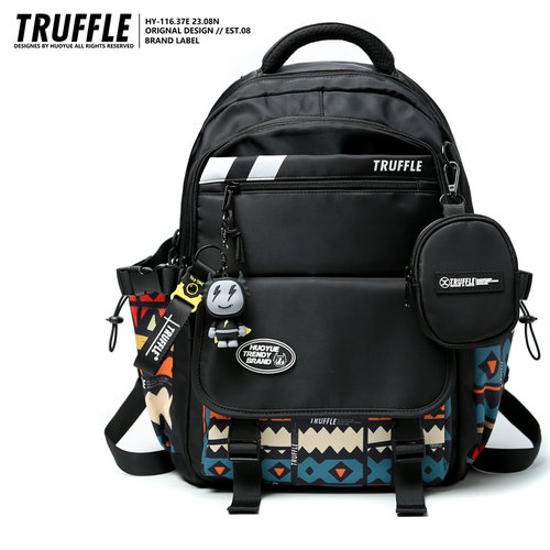 TRUFFLE原创漫画双肩包男初中书包女小学生大容量大学生旅行背包 - 图0