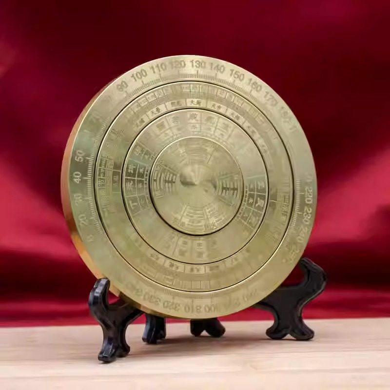 纯黄铜复古实心多层螺旋旋转罗盘太极八卦指尖陀螺手把件轮盘玩具,淘宝优惠券,粉丝福利购,淘宝优惠卷