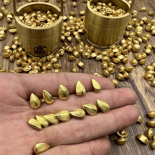 实心沙金小元宝瓜子摆件招财进宝米缸仿金聚财旺运客厅桌面装饰礼 - 图1