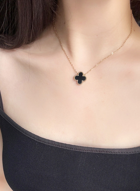 钛钢幸运四叶草项链女款不掉色轻奢高级感锁骨链时尚潮流颈饰配饰