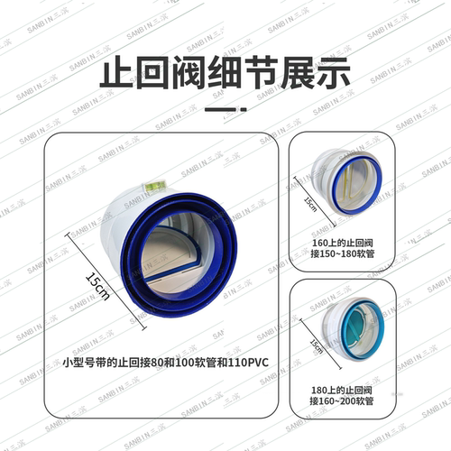 浴霸止回阀分体式换气扇暖风机穿墙风帽排气管防鸟厨房一体式出风 - 图1