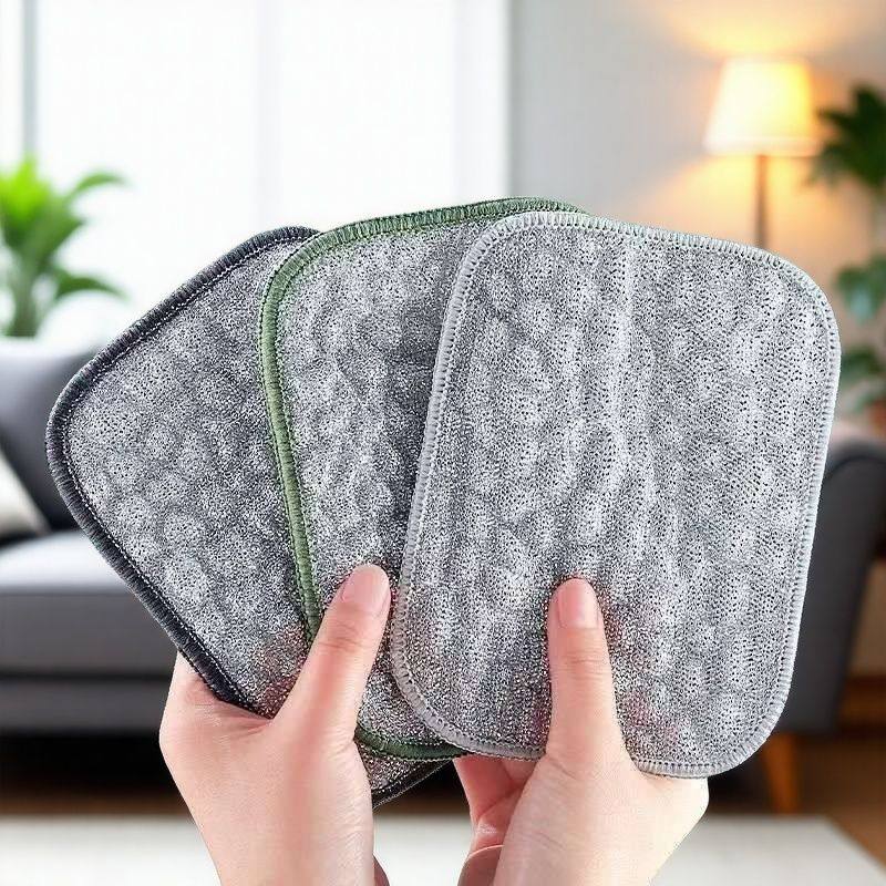 10片钢丝洗碗布厨房专用银丝棉纱洗碗巾双层不易沾油抹布刷碗神器,淘宝优惠券,粉丝福利购,淘宝优惠卷