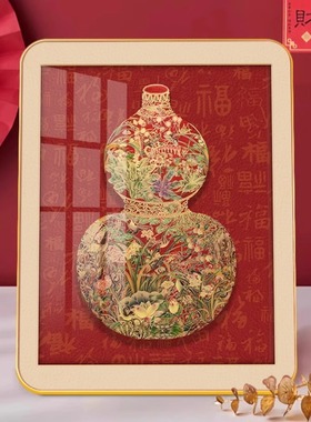 福禄摆件门口装饰品创意立体摆台画入户玄关鞋柜斗柜桌面摆件画