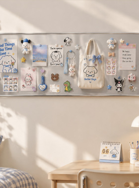 撞色边框磁吸不锈钢留言板装饰画 DIY 照片卡片展示墙玄关软装挂