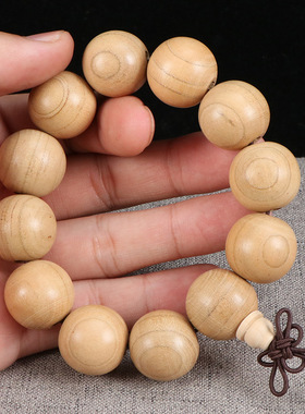 桃木雕刻原色佛珠手链10MM12MM 15MM 18MM20 MM盘玩木质手串念珠
