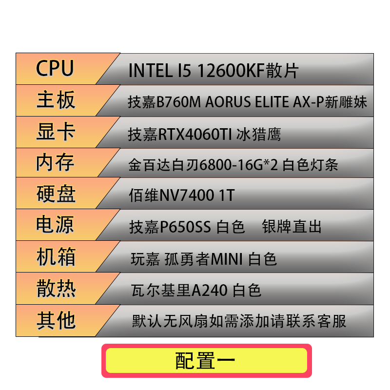 【价保618】4060TI/12/136/146/7800X3D纯白高颜值主机-图0