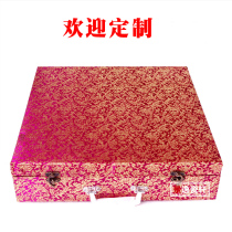 Upscale Retro Ceramics Decoration Pan Brocade Box Safety Button Tea Cake Jade Jade Jade Jade Button Box Swing Piece Gift Packaging Box