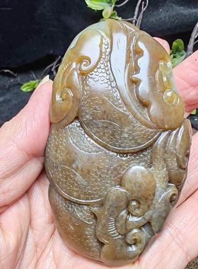 新疆和田玉且末糖青白玉寿星蝙蝠如意手把件苏工男女国风仙寿恒昌