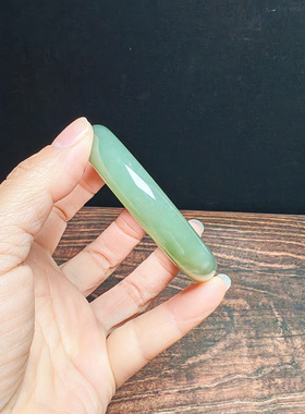 和田青白玉手镯送证书55mm厚装