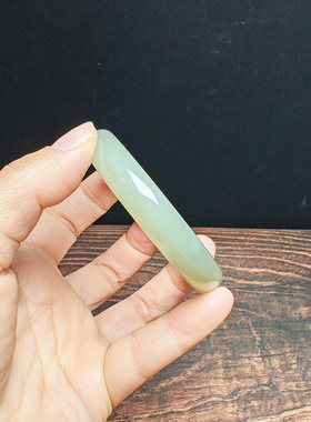 和田青白玉飘花手镯53mm保真仙女